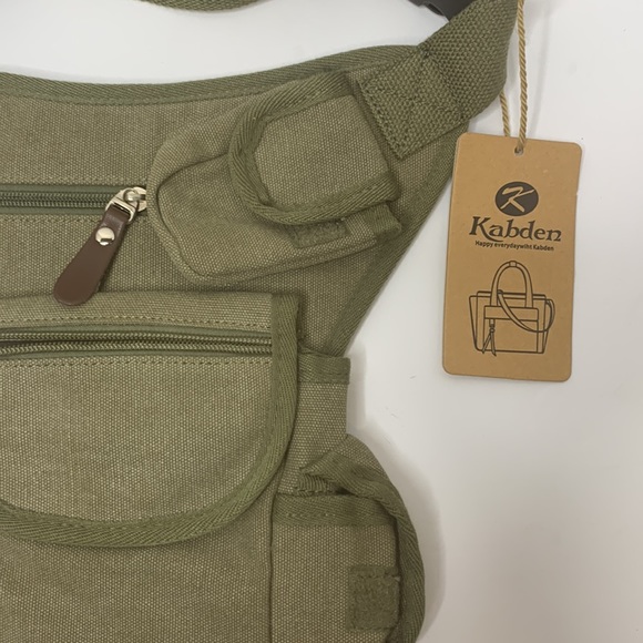 Kabden | Green Canvas Outdoor Tactical Fishing Waist Leg Bag | Military Travel - Picture 6 of 13